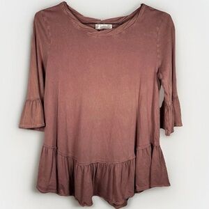 Altar’d State Womens Small Red Top Bell Sleeve Boho Casual Festival Western Vibe